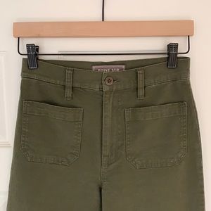 J.Crew Point Sur Wide Leg Crop Pant (Green)